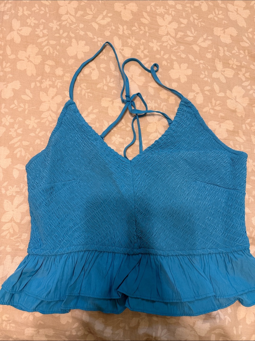 DO+BE Turquoise Striped Smocked Cami